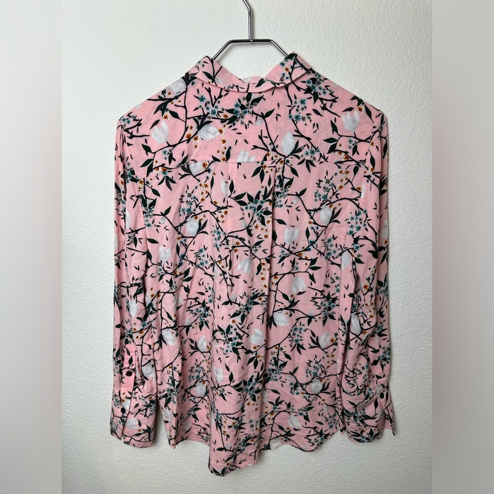 🌸EUC🌸 TOPSHOP Blossom Button Up Pink Blouse Size 4 - Picture 2 of 9